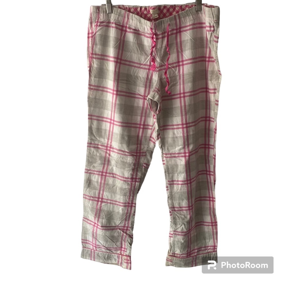 J. Crew pj pants pink & gray 💯% cotton. Sz.L. NWOT